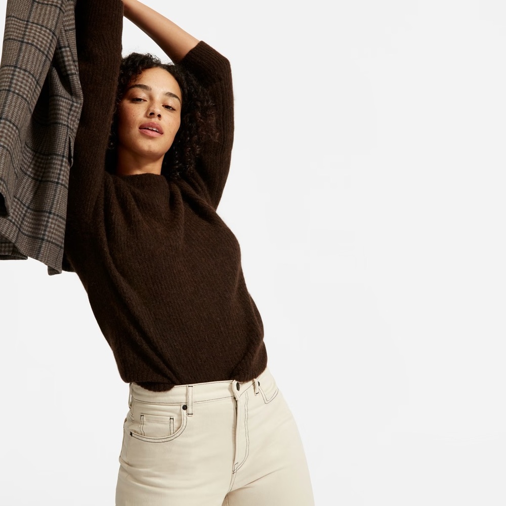 Everlane Alpaca Crew Brown S